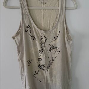 Club Monaco Beige Tank Top with Sequin Accent